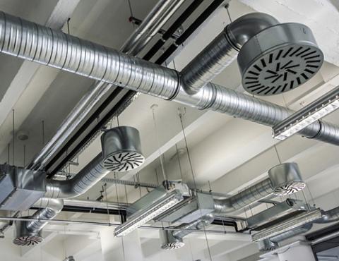 HVAC ceiling ductwork and ventilation